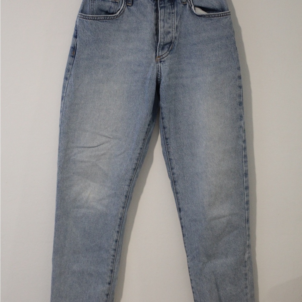 Embroidered mushroom mom Jeans